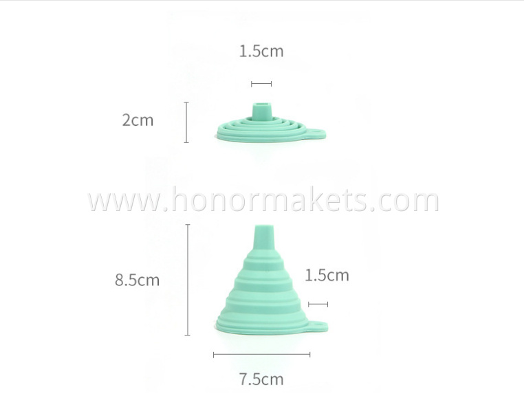 Silicone foldable funnel a household kitchen tool for retractable wine leak and large caliber